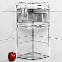 Stainless steel kitchen corner shelf Wall-mounted corner spice rack Corner storage rack Table top tripod Fan-shaped