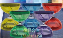 Mingyuan transparent crystal three-bearing leather bowl Double-headed beginner leaves diabolo shaking Om rattle