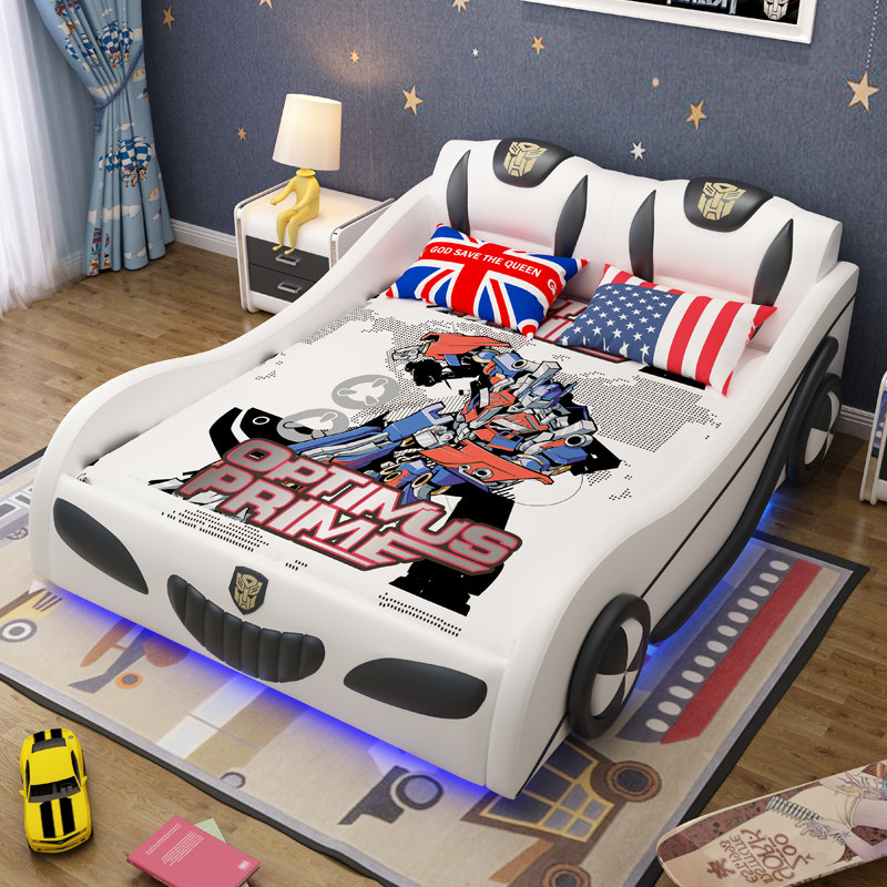 Car children's bed boy single 1 5 meters 1 8 meters with guardrail children cartoon storage bumblebee car type