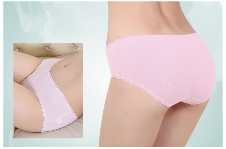4 Quần lót nữ Langsha tóm tắt vải cotton mùa thu và mùa đông eo gợi cảm quần short ren đầu hộp quà tặng set quần lót nữ đáng yêu