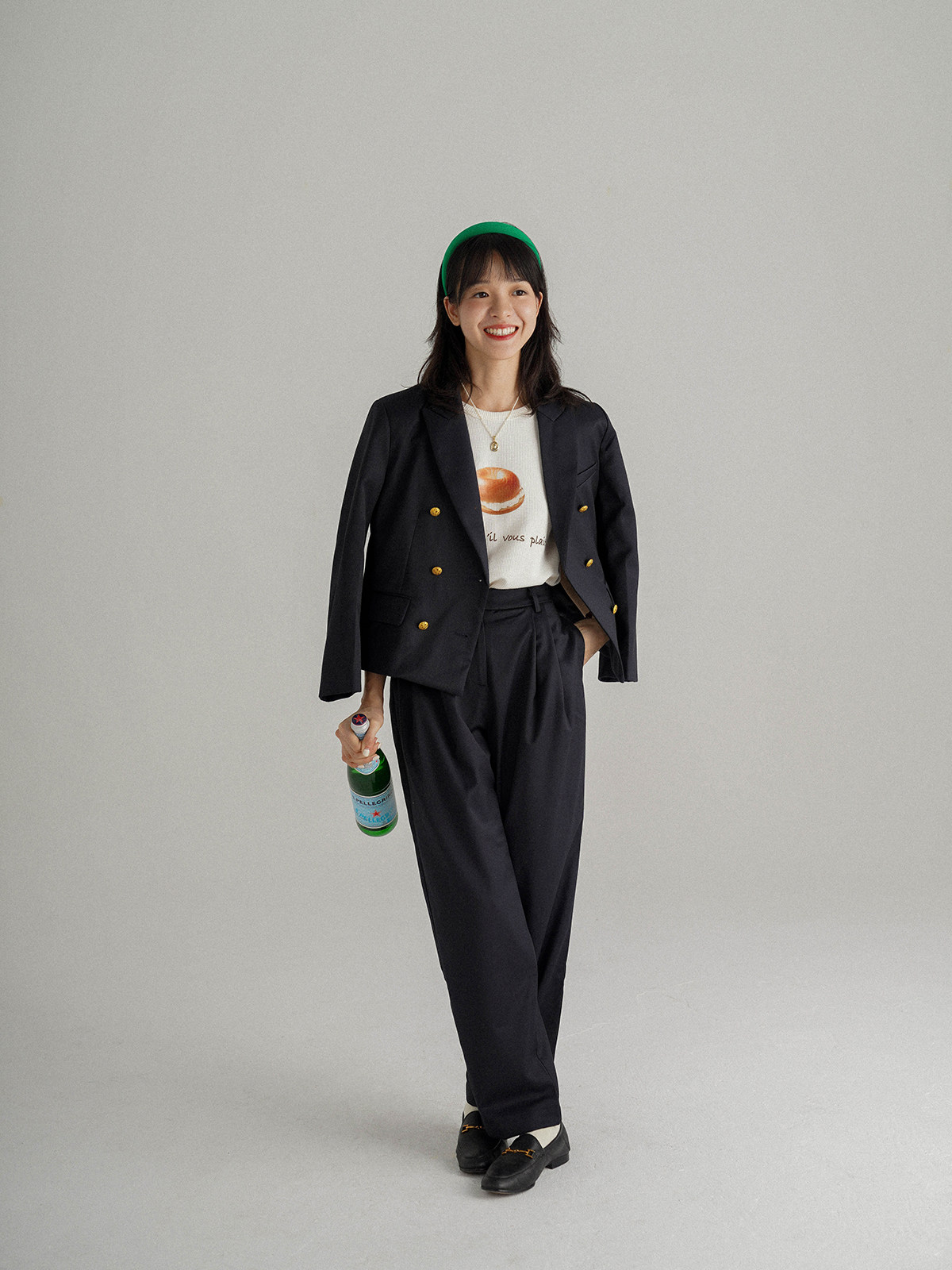 Bottanique botanical Italian fine-spun wool ink blue suit jacket autumn new suit pants woman