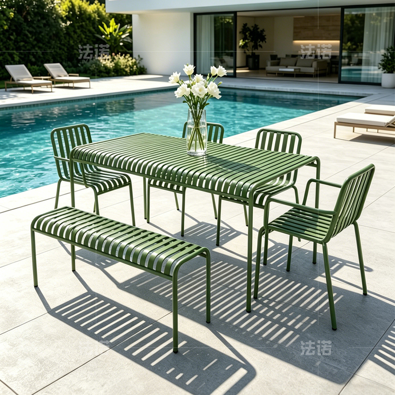 Outdoor Table and Chair Set for Terrace and Courtyard, Iron Art Modern Minimalist Leisure Chair, Garden Balcony Tea Table and Chairs