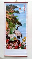  Home decoration painting fairy crane picture imitation rattan painting Study indoor hanging painting Send friends Songhe prolongation Songhe picture longevity picture