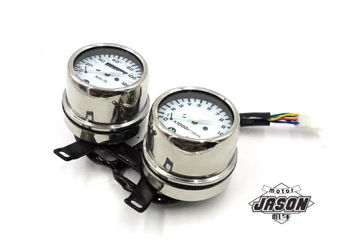 Xe máy retro sửa đổi thép không gỉ kép cụ cơ khí tốc độ cao lái chùm với báo động dầu sửa đổi cafe mặt đồng hồ xe wave alpha