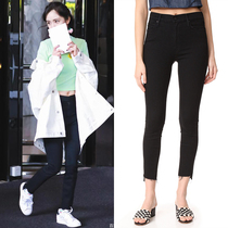 MOTHER high-waisted jeans women are thin and high black slim-fit nine-point pants Liu Wens same style hyuna style