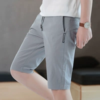 Quần short nam giản dị cắt quần quần năm quần quần cotton thoáng khí cotton và vải lanh mùa hè quần nam mùa hè thủy triều - Quần short quần thô nam