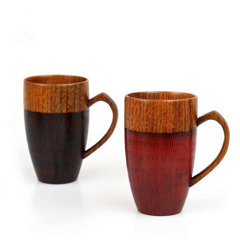 Heart shaped hand cup couple custom creative wooden handmade cup fashion solid wood companion cup Japanese department store