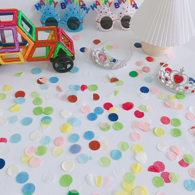 Color wafer paper scraps Korea ins Children's birthday desktop decorations Colour round points Handmade paper Balloon Fill-Taobao