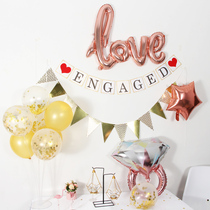 Engagement placement Balloon Engagement Decoration Placement Background Wall Courtrothal white Decorative Romantic Wedding Balloons