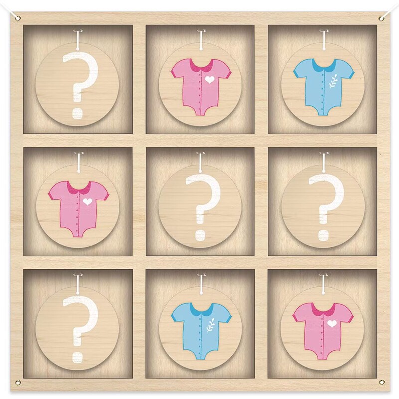 Boy or Girl Gender Reveal Party Tic-Tac-Toe Guessing Game Props for Baby Boy or Girl Photo Props