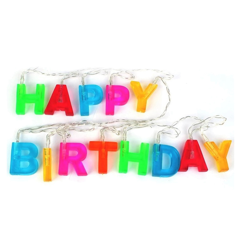 ins color birthday letter lamp happy birthday children adult birthday arrangement light strings background wall-Taobao