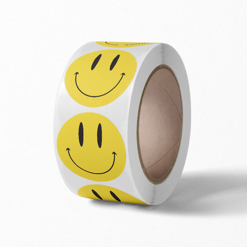 Cute smiley face Adhesive Thank-you Sticker Birthday Party Rainbow Sticker Gift Wrap-Taobao