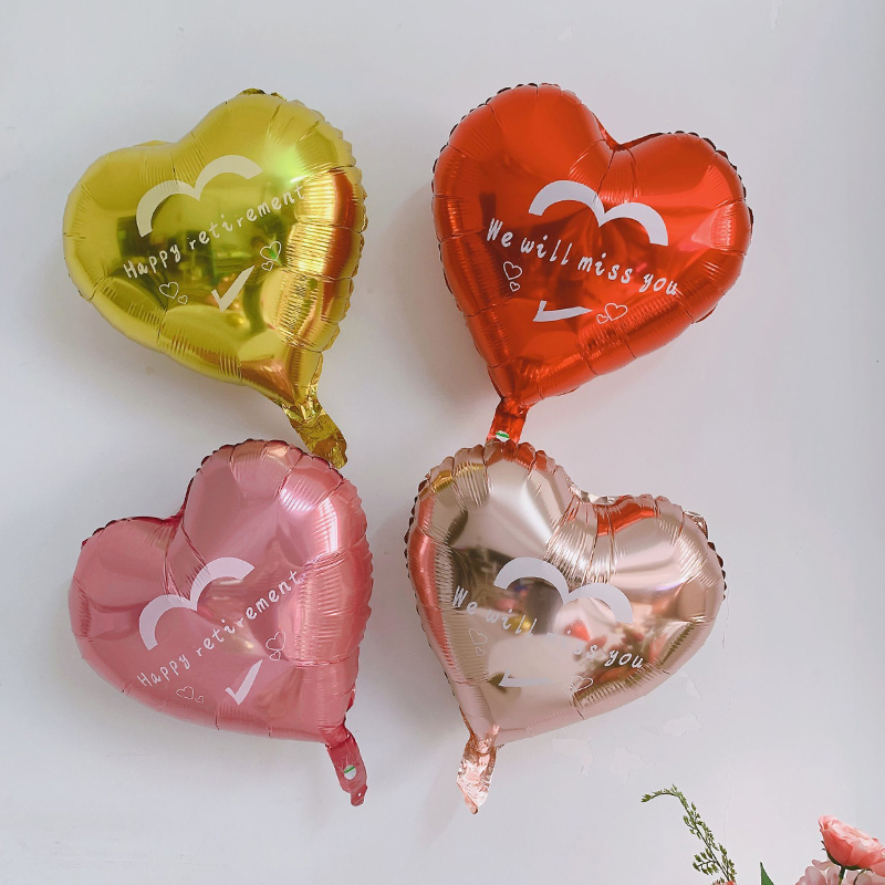 Retirement Features Aluminum Film Balloon 18 inches love Happy retirement decoration colleague leader teacher