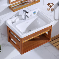Small apartment wall-mounted washbasin cabinet combination bathroom washbasin mini bracket ceramic washbasin simple hanging basin