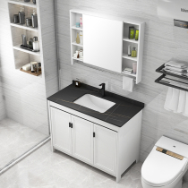 Modern minimal space aluminum floor wash bathroom cabinet combined wash basin bathroom toilet wash