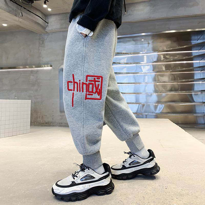 Boy Spring Clothing Pants 2022 Spring New Children's Sports Pants Great Boy Handsome Qi trendy Wei pants Korean version of the Tide Kids Clothes 