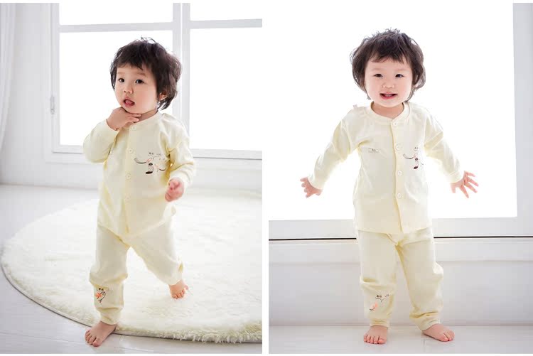 Bộ đồ lót trẻ em cotton cho nam và nữ quần áo sơ sinh mùa thu trẻ em mùa xuân và mùa thu quần áo trẻ em shop quan ao baby