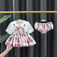 Розовый комплект, короткий рукав, стиль Лолита