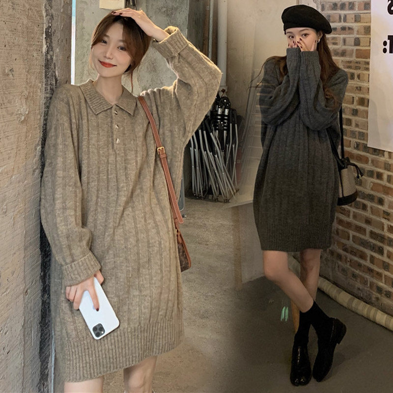 Pregnancy Woman Dress Autumn Winter Style Sweater Mid-Autumn Winter Dress Nets Red Suit Fashion blouses Winter pregnant women's dress