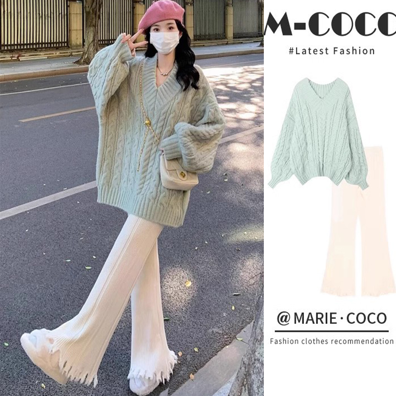 Pregnancy Woman Dress Autumn Winter Style Blouse Women 2023 New Thickened Sweater Winter Clothing Suit Fashion Foreign Gas Trendy Two Sets-Taobao