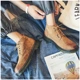 Autumn ins Martin boots nam cắt trung Bốt nam phong cách Anh Giày Brock nam công cụ giày cao cổ - Giày ống