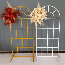 Outdoor lawn wedding celebration flower props on-site decoration yard rural background wall stage arch flower frame