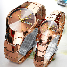超薄钨钢手表情侣夜光手表对表一对价