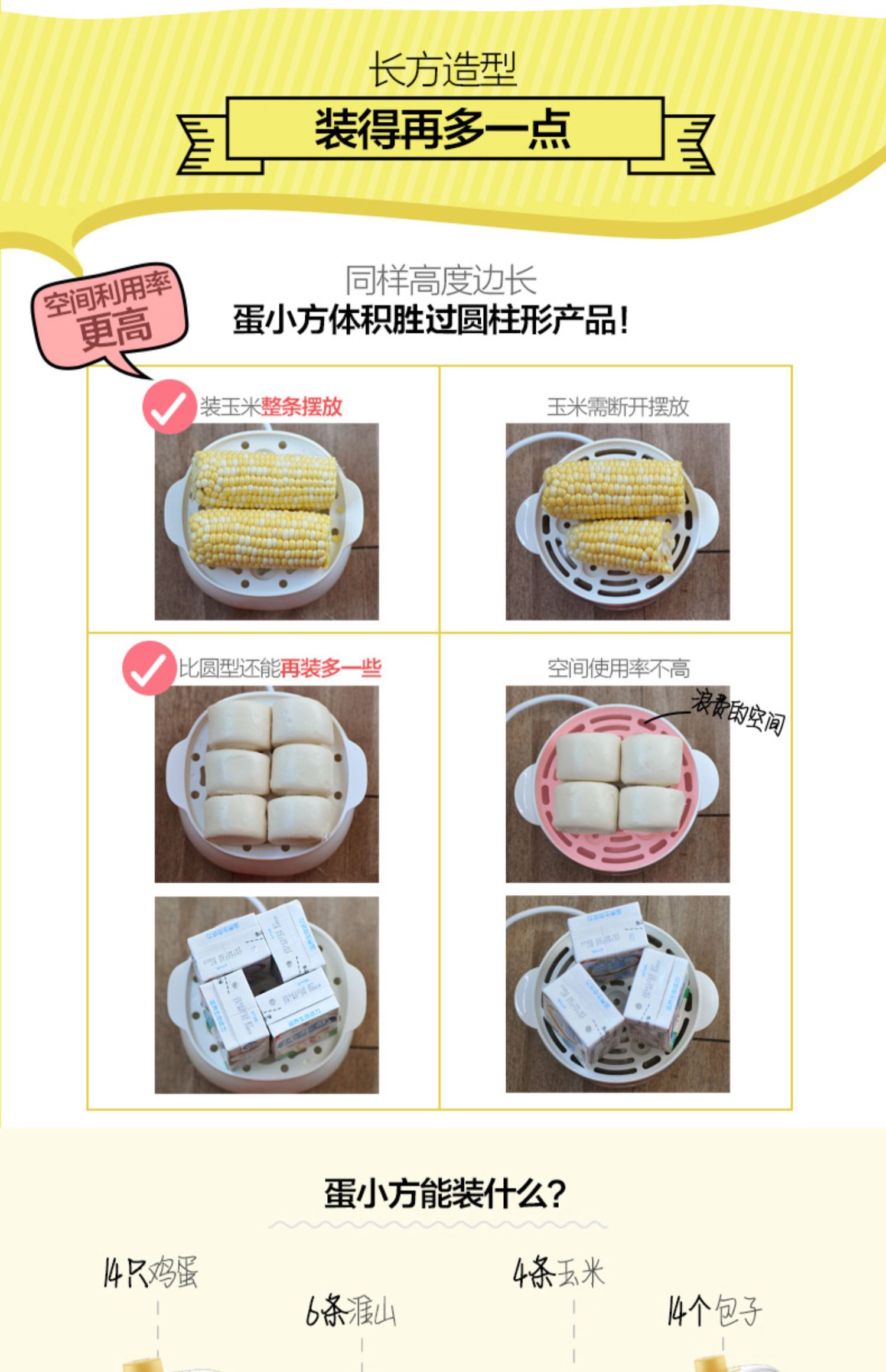 Trứng hấp ZDQ-A14R1 tự động tắt nguồn hai lớp trứng mini đa chức năng. - Nồi trứng cả nấu mì lock&lock