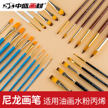Middle Sheng Drawing Material Watercolor Oil Paintbrush Water Chalk Propylene Paintbrush Fine Art Supplies Suit Drawing Brush
