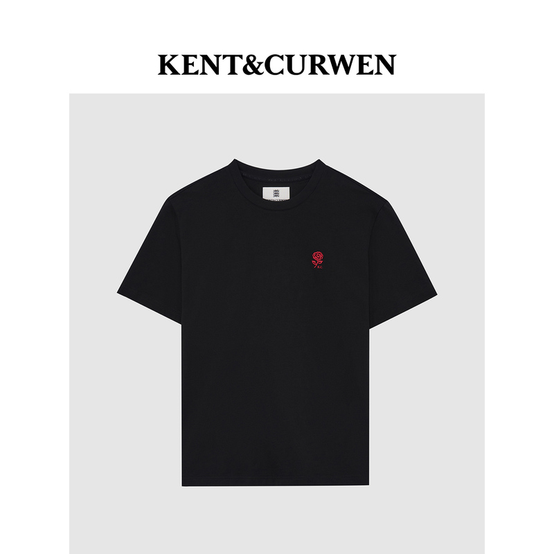 Liu Yuxin's Same Style Kent&Curwen Rose Series Summer New Pure Cotton Short-Sleeved T-Shirt for Men and Women Liu Yuxin's Same Style Kent&Curwen Rose Series Summer New Pure Cotton Short-Sleeved T-Shirt for Men and Women