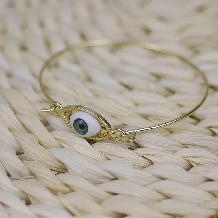 [Корейская версия золотого браслета Evil Eye с мелкими деталями, украшение Кореи]