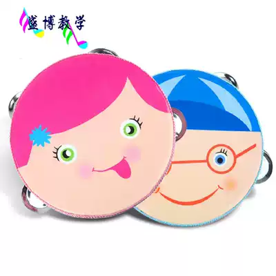 Special wooden toys children's hand tambourine kindergarten dancing tambourine instrument dance tambourine cartoon hand drum