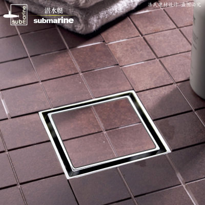 Diving Boat Large Drainage Invisible Floor Drain TD50-10 Full Copper Deodorant Anti-Smell Anti-Water Bathroom Shower Floor Drain