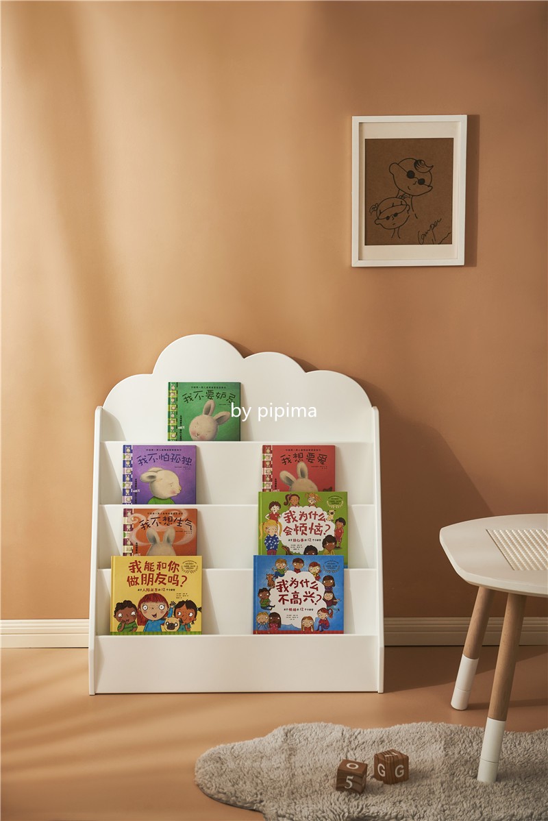 Ass mother ins Children's solid wood floor-to-ceiling bookcase Baby picture book simple bookcase Kindergarten log environmental protection bookshelf