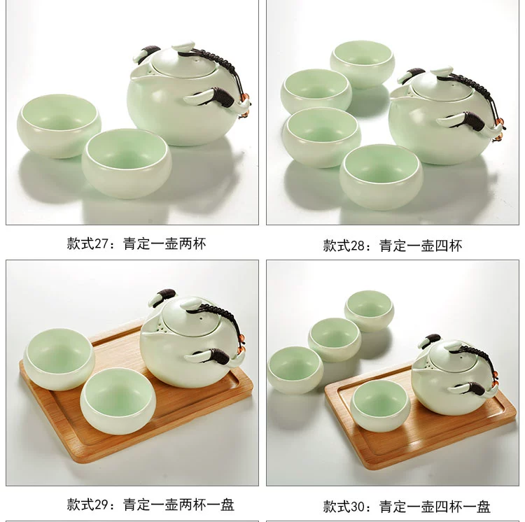 Bộ ấm trà gốm sứ Đinhyao Cup nhanh Một nồi Bốn ly Du lịch ngoài trời Bộ trà Kung Fu Hộp đựng Hộp đựng du lịch Bộ tách trà - Trà sứ
