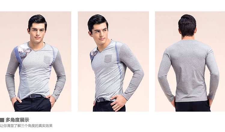 Nhà máy của nam giới quần áo chuẩn đuôi D 2018 mùa xuân người đàn ông mới của màu sắc phù hợp với thời trang giản dị hoang dã dài tay T-Shirt cửa hàng bán áo thun nam cao cấp