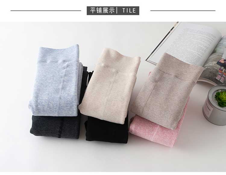 Váy sọc dọc cộng với quần legging nhung dày nữ mùa thu đông 2018 mới chất liệu cao eo cao bó sát bước chân trên quần bó sát quần legging giả da