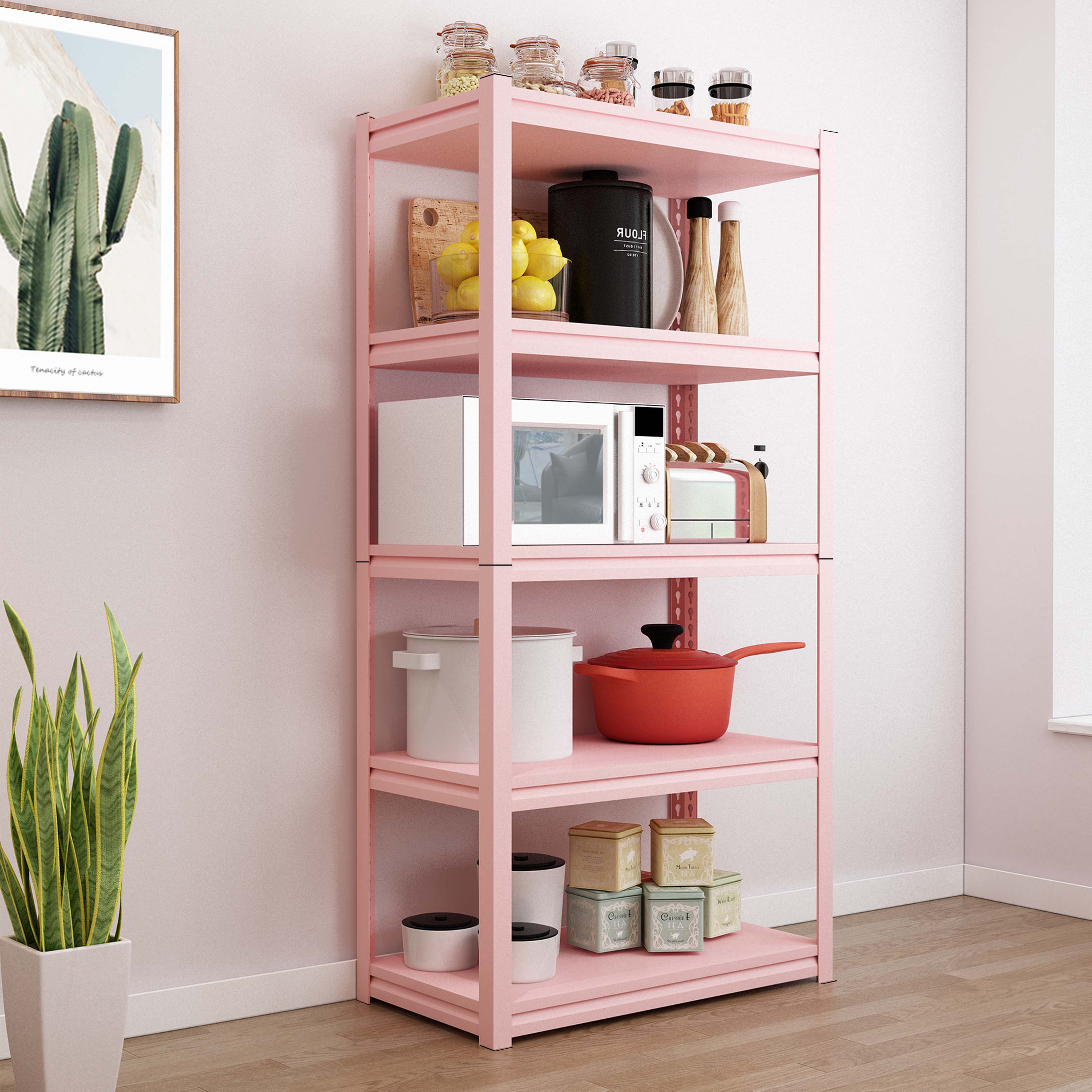 Kitchen rack floor-to-ceiling multi-layer oven microwave storage shelf floor-to-ceiling home living room locker shelf