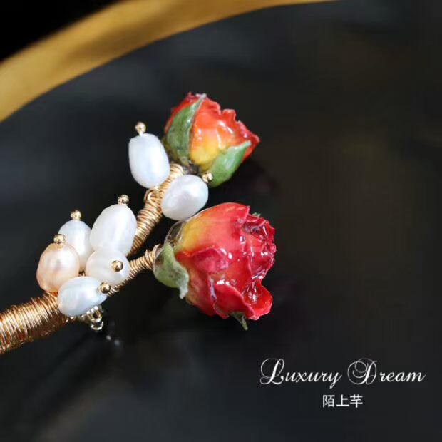 Trâm cài ngọc trai cao cấp retro Sen vĩnh cửu hoa trâm trang trí Phụ kiện áo len đa năng sáng tạo trâm cài áo đại