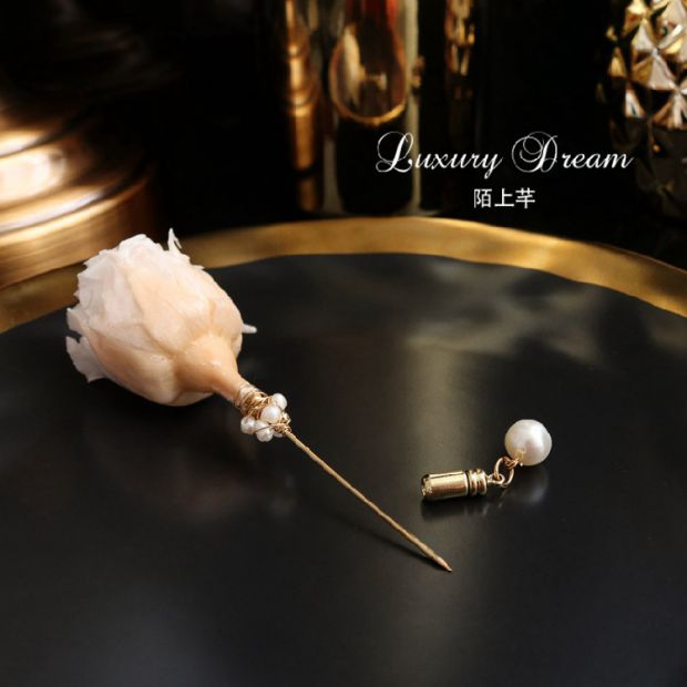 Trâm cao cấp phụ nữ thời trang áo khoác áo khoác phụ kiện bầu không khí hoa vĩnh cửu hoa hồng boutonniere pin cài áo cao cấp
