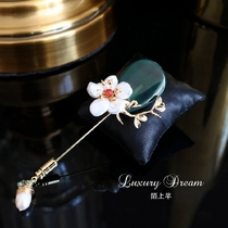 Brooch brooch pin Korean luxury atmospheric natural stone freshwater pearl pin accessories