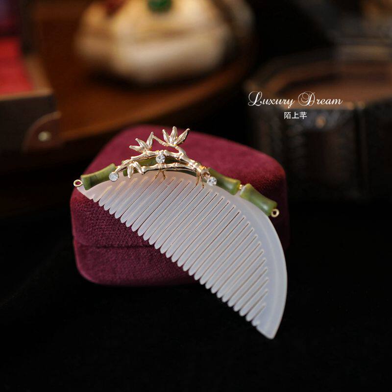 Bamboo small hair comb insert comb headdress Sen high-grade fairy beauty ancient style ball head broken hair comb hairpin back head hair accessories