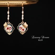 Mo Shang Qian retro decorative earrings fashion female temperament beestring long classical earrings pearl ear jewelry