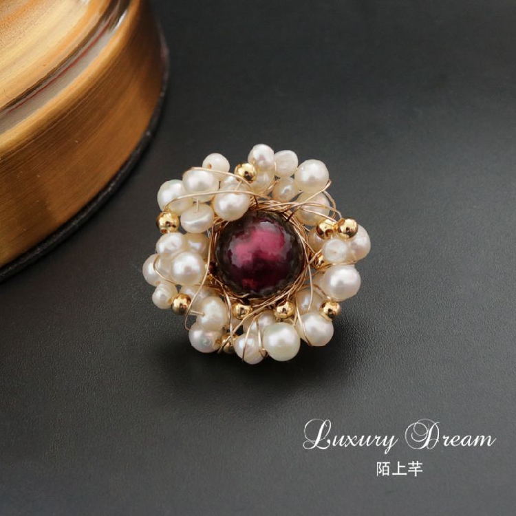 Baroque trâm cài áo chống ánh sáng pin nhỏ trang trí sáng tạo hoang dã Nhật Bản nhỏ ngọc trai trâm ghim cài cổ áo sơ mi nam
