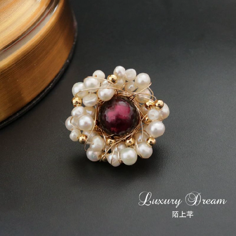 Baroque trâm cài áo chống ánh sáng pin nhỏ trang trí sáng tạo hoang dã Nhật Bản nhỏ ngọc trai trâm