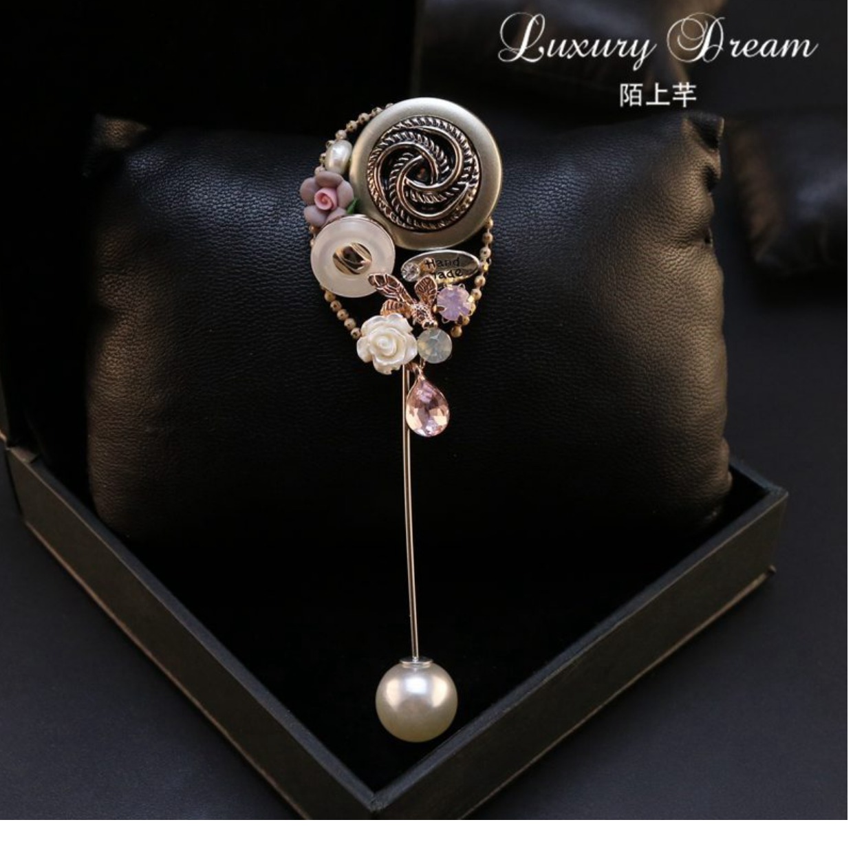 Thời trang hàn quốc trâm cài ngọc trai Pin pin stylus cardigan áo choàng khăn choàng pin phụ nữ huy hiệu cài áo