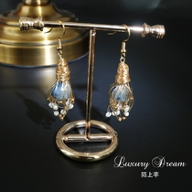 Mo shangqian retro Baroque earrings Palace style natural stone earrings temperament celebrity pearl earrings