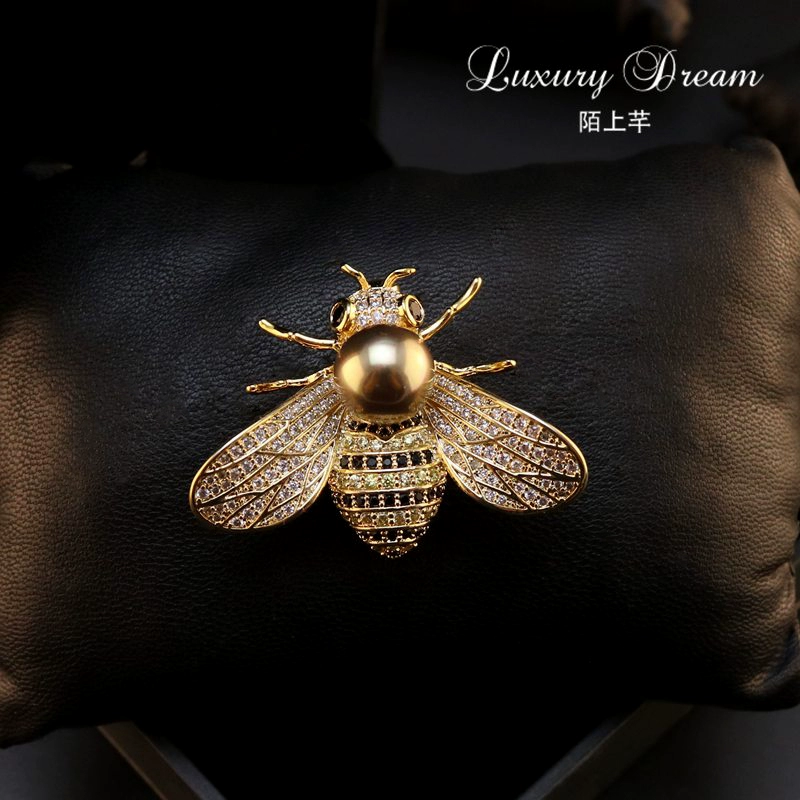 New zircon bee trâm nữ phụ kiện bumblebee pin nhỏ cổ áo kim tuyệt vời