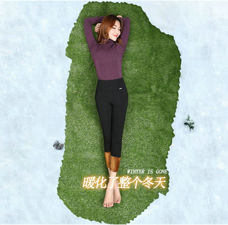 Mua một tặng một chiếc quần legging dày miễn phí cộng với quần nhung mặc quần mùa thu đông với quần nhung bó sát eo cao ấm áp