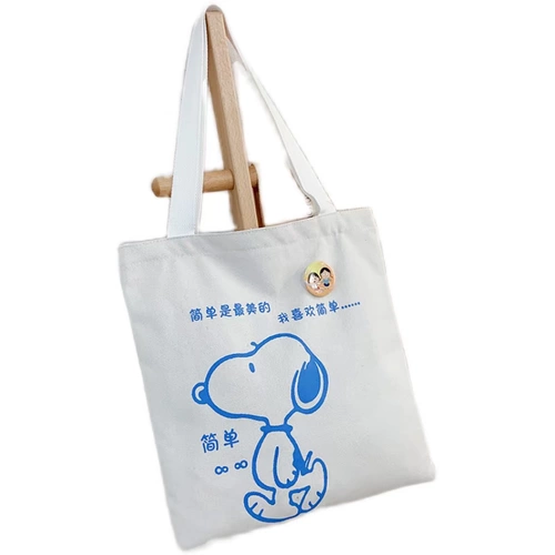 Шоппер, вместительная и большая мультяшная сумка на одно плечо на одно плечо, в корейском стиле